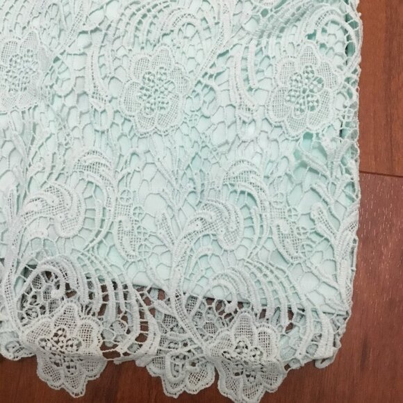 H&M Divided Light Blue Crochet Lace Skirt Boho Bohemian Zip Closure Women's 2 - Picture 2 of 7